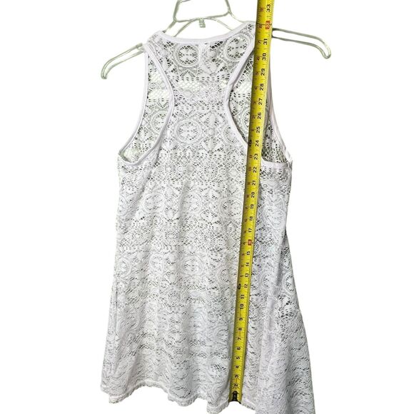 West Loop Cover Up Dress Womens S/M White Crochet Lace Racerback Beach Swim - Picture 8 of 11